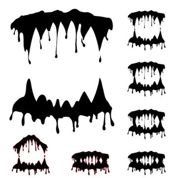 Beast jaw silhouettes collection vector illustration Illustrazione stock