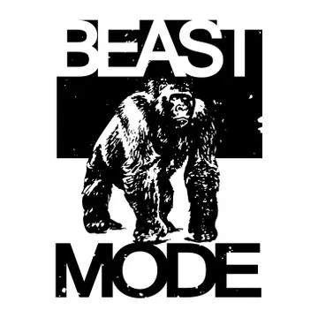 Beast Mode Big Gorilla Monkey T-shirt Design, Vector Illustratio Stock Illustration
