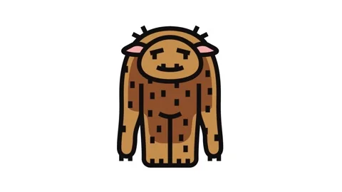 Beast monster alien color icon animation Stock Footage 326101285
