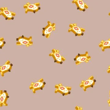 Beast monster alien isometric icon seamless pattern Illustrazione stock