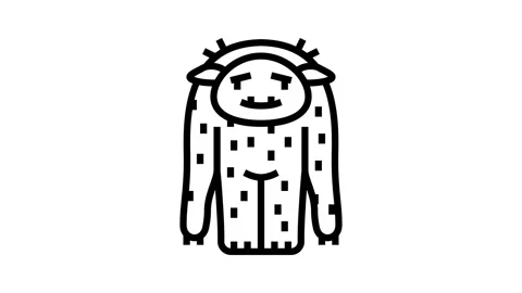 Beast monster alien line icon animation Stock Footage 326137697