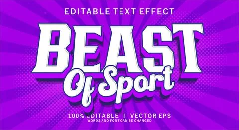 Beast of sport vector text effect with modern style design Illustrazione stock