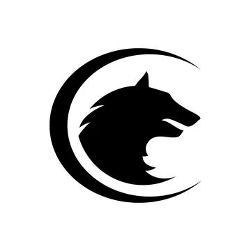 Beast wolf head logo design on the circle vector sign concept illustration Stock Illustration