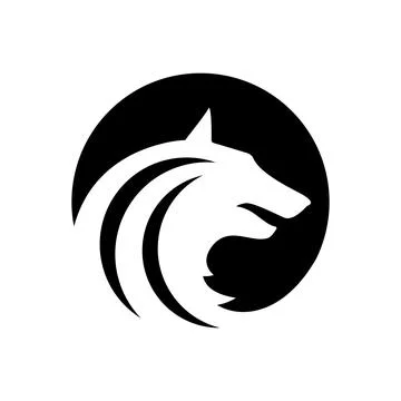 Beast wolf head logo design on the circle vector sign concept illustration Stock Illustration