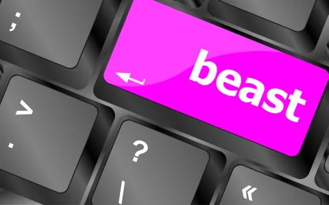 Beast word on keyboard key, notebook computer button 스톡 일러스트