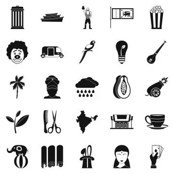 Beastly icons set, simple style イラスト素材