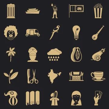 Beastly icons set, simple style Illustrazione stock