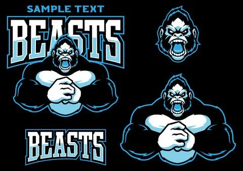 Beasts Team Mascot Stock Illustration