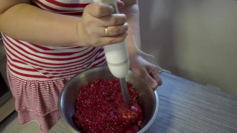 Beat the berries with a blender Stock-Footage 250597049