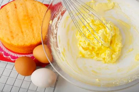 Beat butter and egg Stock Photos