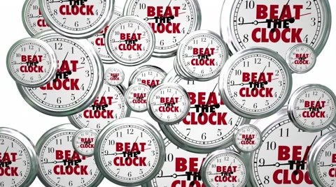 Beat the Clock Race Against Time Challenge Stock Footage 57676625
