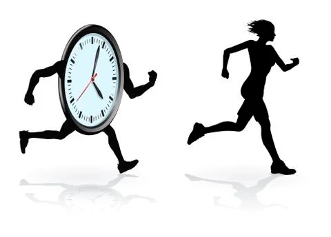 Beat the clock runner Stock Illustration