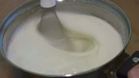 Beat the cream with a blender Video stock 138700124