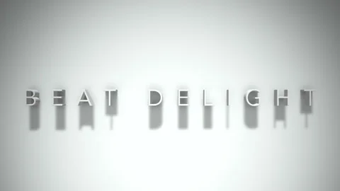 Beat delight 3D title animation white text on a white background Stock Footage 299747794