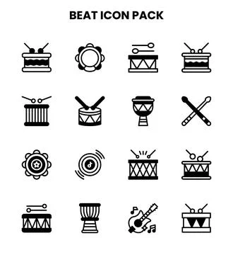 Beat DuoTone Design Icons Pack Stock Illustration