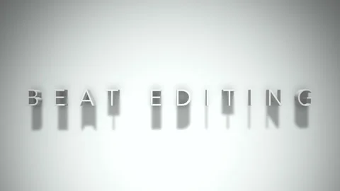 Beat editing 3D title animation white text on a white background Stock Footage 298894211