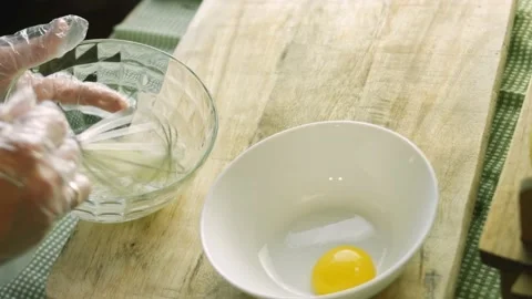 Beat the egg whites. I prepare the cream for homemade Gingerbread Cookie Stock Footage 165354796