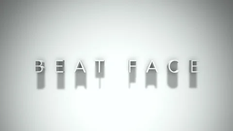 Beat face 3D title animation with shadows on a white background Stock Footage 297388372