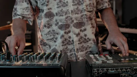 Beat machine device for electronic music composer.Techno dj play and remix Stock Footage 139805637