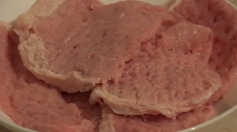 Beat the Meat. Fried Meat Making With Raw Ingredients.. 4K UltraHD, UHD Stock Footage 48624104