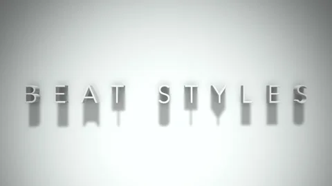 Beat styles 3D title animation with shadows on a white background Stock Footage 296838540