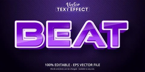 Beat text, cartoon style editable text effect Stock Illustration