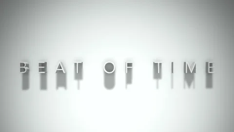 Beat of time  3D title animation white text on a white background Stock Footage 299635916
