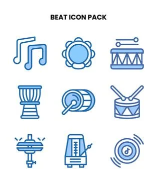Beat Two Colour UI Icons Pack Stock Illustration