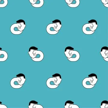 Beat yourself pattern seamless. Punch yourself in face background. Self-punis 스톡 일러스트