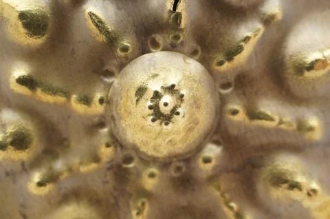     Beaten brass sun pattern, hand made object  Stock Photos