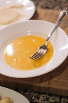 Beaten Egg with Fork. Stock Photos