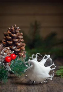 Beaten egg white on holidays table Stock Photos