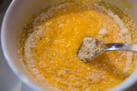 Beaten eggs Foto stock