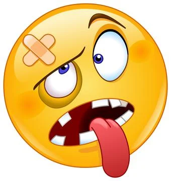 Beaten emoticon Stock Illustration