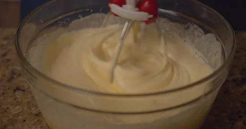 Beater egg batter baking bowl Stock Footage 147259328