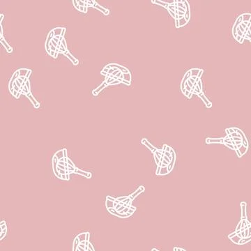 Beater whisk line vector seamless pattern Stock Illustration