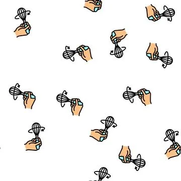 Beater whisk vector seamless pattern Stock Illustration