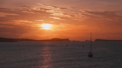 Beathtaking scene in Ibiza of the sunset Stock-Footage 124783955