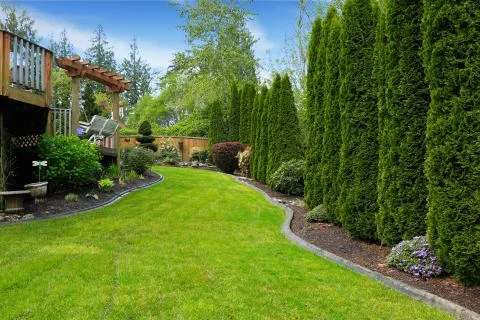 Beatiful backyard landscape Stock Photos