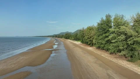 Beatiful beach and coastline in Chomporn in Thailand Stock-Footage 329732099