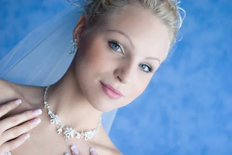 Beatiful bride with a necklace Stock Photos