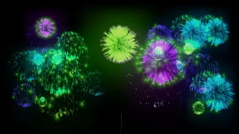 Beatiful firework at holiday night Stock Footage 85670563
