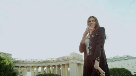 Beatiful model posing and smiling Stock Footage 69031184