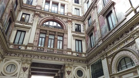The beatiful Sciarra Gallery, fine example of art nouveau in Rome, Italy. 库存影片 160230333