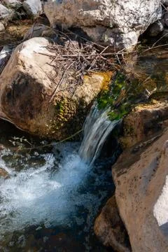 A Beatiful small cascade in a water stream(river) 库存照片