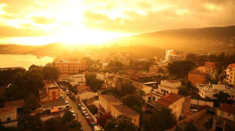 Beatiful sunset with beach and ocean Stock-Footage 32284216