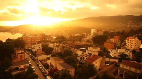 Beatiful sunset with beach and ocean Stock-Footage 32284306