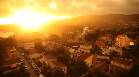 Beatiful sunset with beach and ocean Stock-Footage 32284355