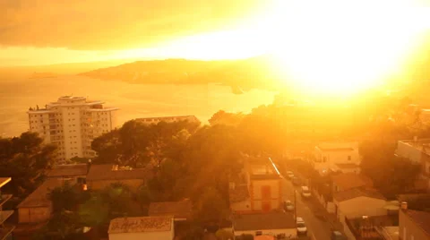 Beatiful sunset with beach and ocean Stock-Footage 32284365