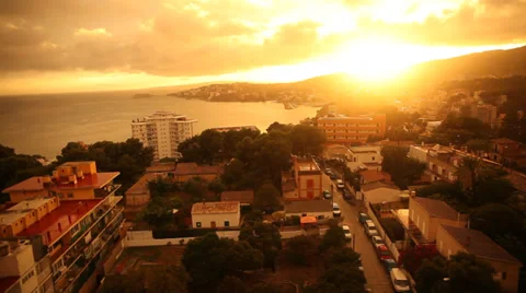 Beatiful sunset with beach and ocean Stock-Footage 32284378